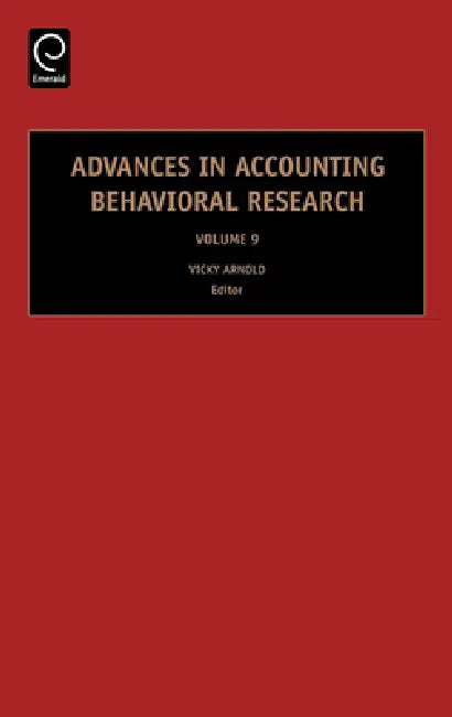 Advances in Accounting Behavioral Research by Vicky Arnold