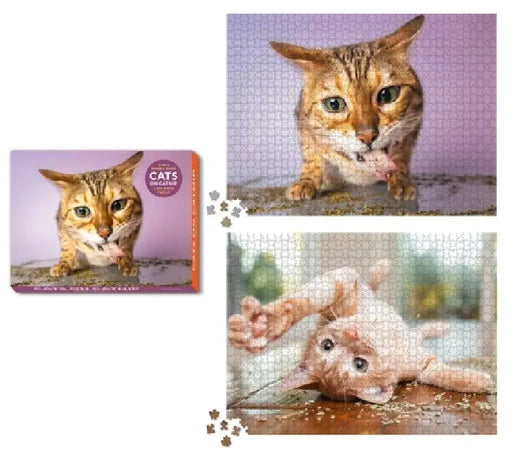 Cats on Catnip 2-In-1 Double-Sided 1,000-Piece Puzzle by Andrew Marttila