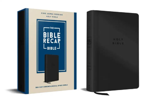 The Bible Recap 365-Day Chronological Study Bible: King James Version--Imitation Leather, Black by Tara-Leigh Cobble