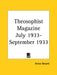 Theosophist Magazine July 1933-September 1933 by Annie Besant