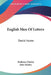 English Men Of Letters: David Hume by Huxley, John Morley