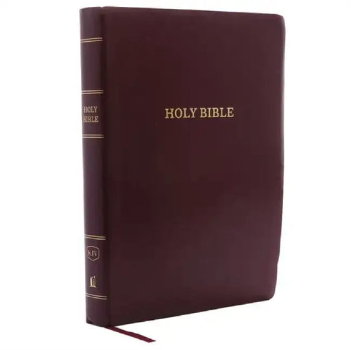 KJV, Reference Bible, Giant Print, Leather-Look, Burgundy, Red Letter Edition by Thomas Nelson