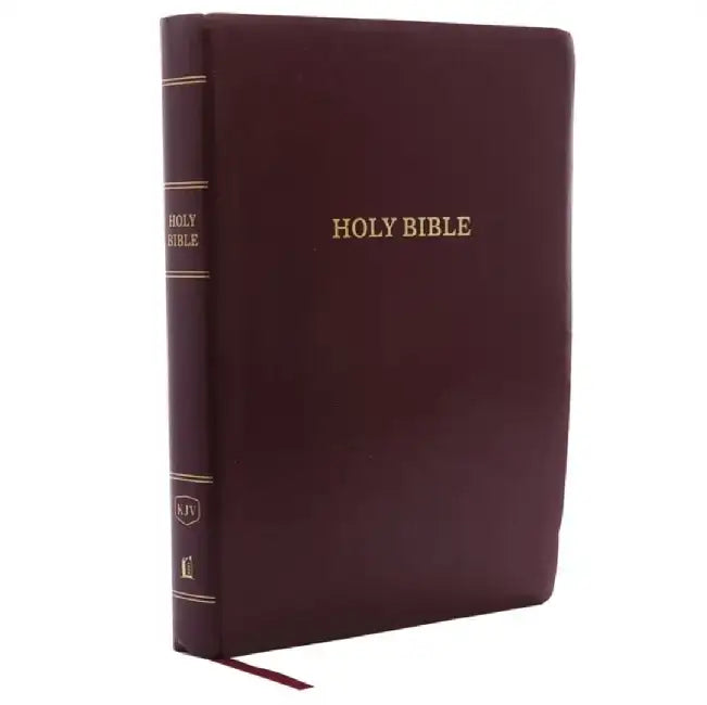 KJV, Reference Bible, Giant Print, Leather-Look, Burgundy, Red Letter Edition by Thomas Nelson