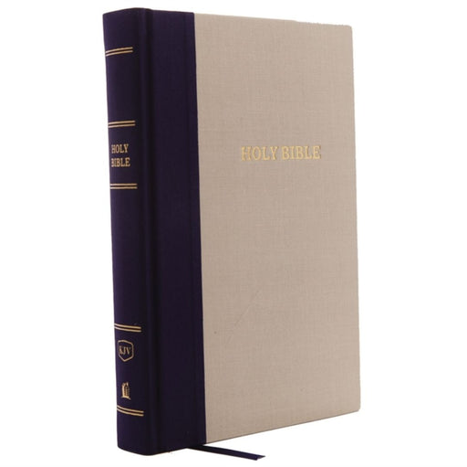KJV, Reference Bible, Giant Print, Cloth Over Board, Blue/Tan, Red Letter Edition by Thomas Nelson
