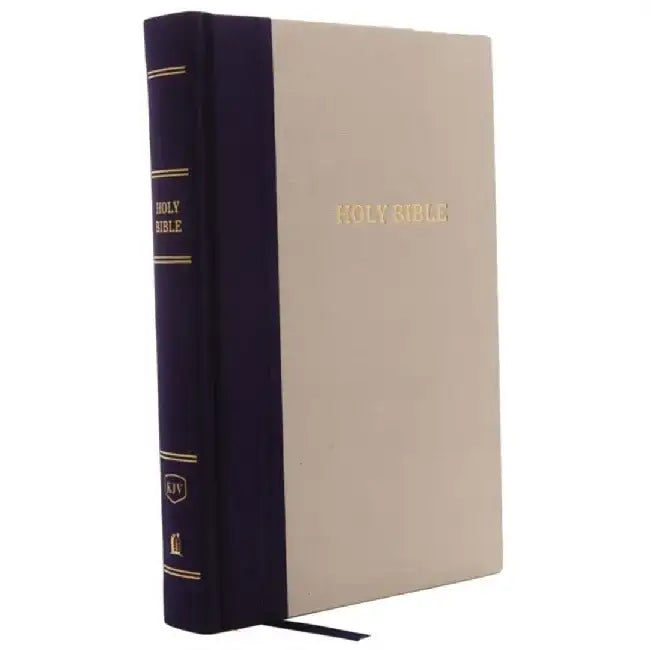 KJV, Reference Bible, Giant Print, Cloth Over Board, Blue/Tan, Red Letter Edition by Thomas Nelson