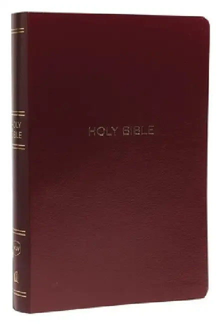 NKJV, Reference Bible, Center-Column Giant Print, Leather-Look, Burgundy, Red Letter Edition, Comfort Print by Thomas Nelson