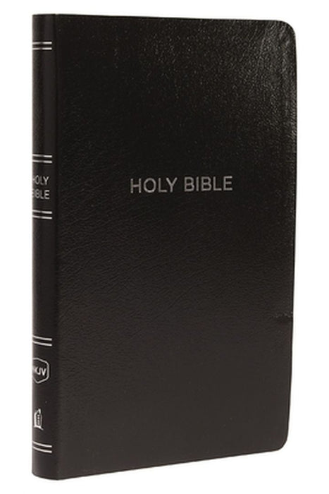 NKJV, Thinline Reference Bible, Leather-Look, Black, Red Letter Edition, Comfort Print by Thomas Nelson
