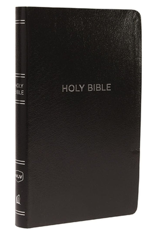 NKJV, Thinline Reference Bible, Leather-Look, Black, Red Letter Edition, Comfort Print by Thomas Nelson