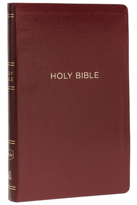 NKJV, Thinline Reference Bible, Leather-Look, Burgundy, Red Letter Edition, Comfort Print by Thomas Nelson