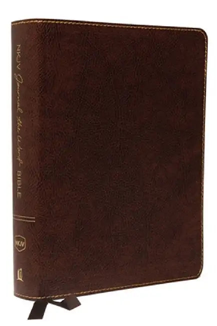 NKJV, Journal the Word Bible, Bonded Leather, Brown, Red Letter Edition, Comfort Print: Reflect, Journal, or Create Art Next to Your Favorite Verses by Thomas Nelson