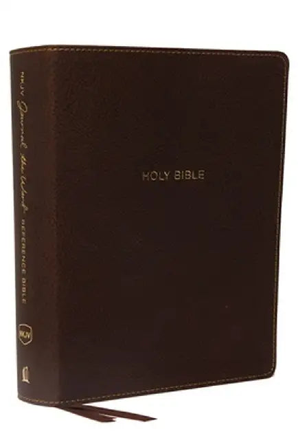 NKJV, Journal the Word Reference Bible, Imitation Leather, Brown, Red Letter Edition, Comfort Print: Let Scripture Explain Scripture. Reflect on What by Thomas Nelson