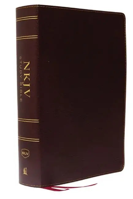 NKJV Study Bible, Bonded Leather, Burgundy, Full-Color, Red Letter Edition, Comfort Print: The Comp by Thomas Nelson