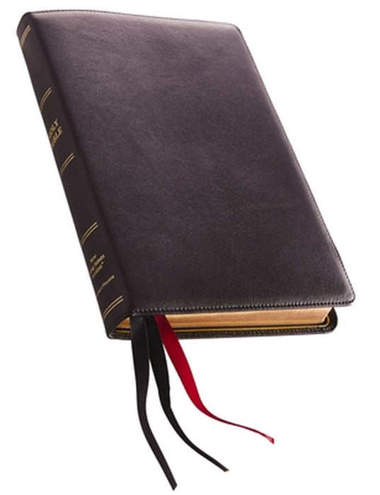 NKJV, Thinline Reference Bible, Large Print, Premium Leather, Black, Sterling Edition, Comfort Print by Thomas Nelson
