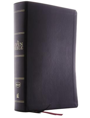 The NKJV, Open Bible, Imitation Leather, Black, Red Letter Edition, Comfort Print: Complete Reference System by Thomas Nelson