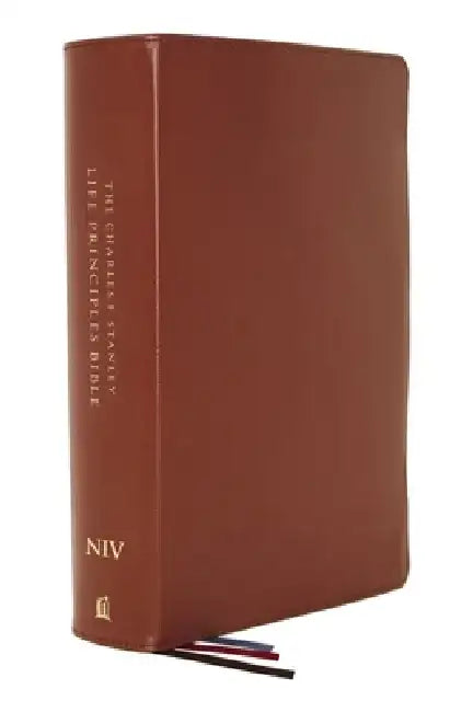 Niv, Charles F. Stanley Life Principles Bible, 2nd Edition, Genuine Leather, Brown, Thumb Indexed, Comfort Print: Holy Bible, New International Versio by Thomas Nelson