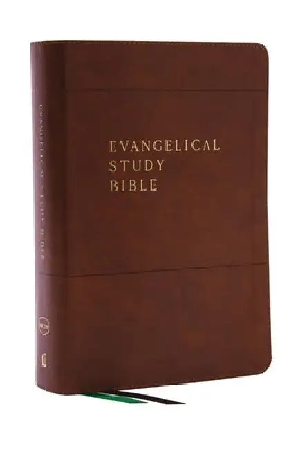 Nkjv, Evangelical Study Bible, Leathersoft, Brown, Red Letter, Comfort Print: Christ-Centered. Faith-Building. Mission-Focused. by Thomas Nelson