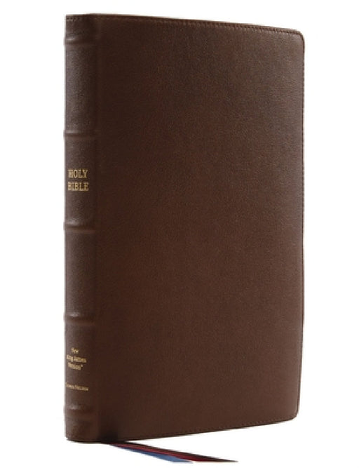 Nkjv, Thinline Reference Bible, Large Print, Premium Goatskin Leather, Brown, Premier Collection, Comfort Print by Thomas Nelson