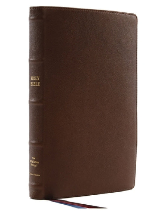 Nkjv, Thinline Reference Bible, Large Print, Premium Goatskin Leather, Brown, Premier Collection, Comfort Print by Thomas Nelson