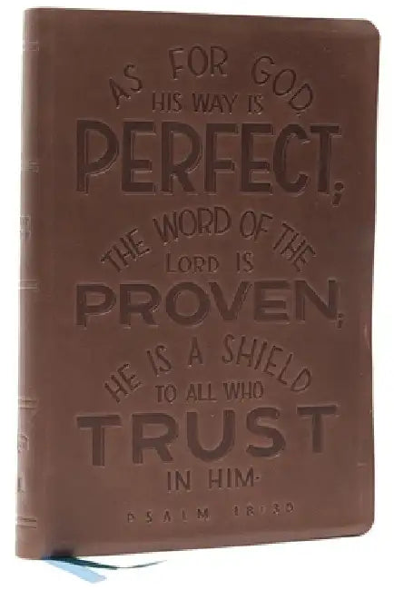 Nkjv, Thinline Bible, Verse Art Cover Collection, Genuine Leather, Brown, Red Letter, Comfort Print: Holy Bible, New King James Version by Thomas Nelson