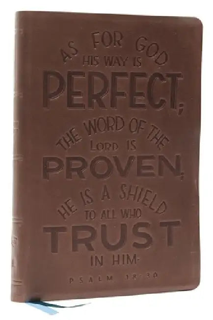 Nkjv, Thinline Bible, Verse Art Cover Collection, Genuine Leather, Brown, Thumb Indexed, Red Letter, Comfort Print: Holy Bible, New King James Version by Thomas Nelson