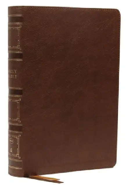 Nkjv, Single-Column Wide-Margin Reference Bible, Leathersoft, Brown, Red Letter, Thumb Indexed, Comfort Print: Holy Bible, New King James Version