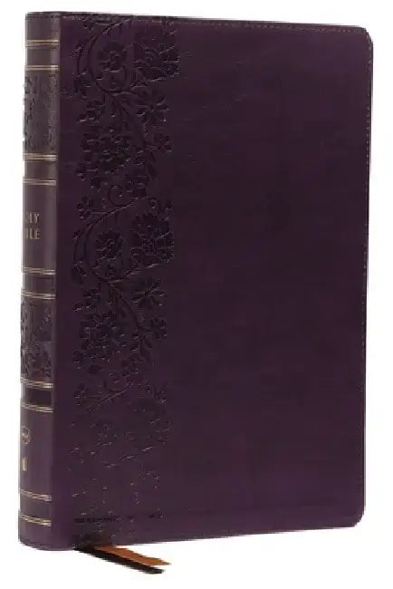 Nkjv, Single-Column Wide-Margin Reference Bible, Leathersoft, Purple, Red Letter, Thumb Indexed, Comfort Print: Holy Bible, New King James Version