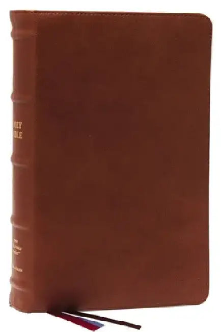 Nkjv, End-Of-Verse Reference Bible, Personal Size Large Print, Premium Goatskin Leather, Brown, Premier Collection, Red Letter, Comfort Print: Holy Bi by Thomas Nelson