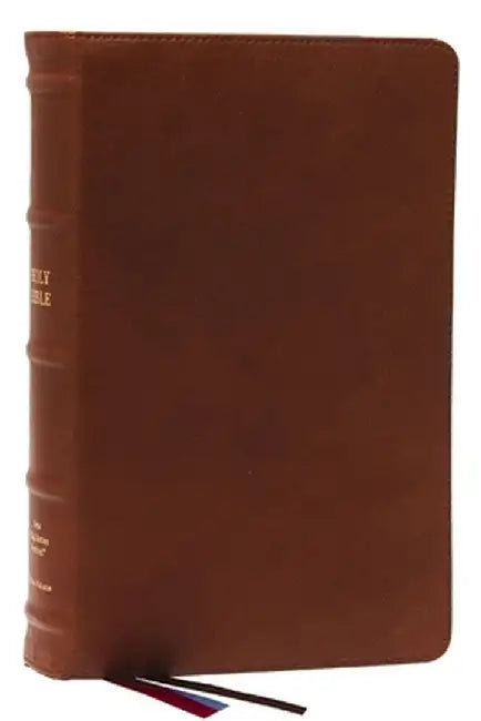 Nkjv End-Of-Verse Reference Bible Personal Size Large Print Premium Goatskin Leather Brown by Thomas Nelson