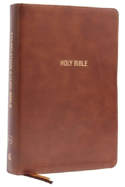 Kjv, Foundation Study Bible, Large Print, Leathersoft, Brown, Red Letter, Thumb Indexed, Comfort Print: Holy Bible, King James Version