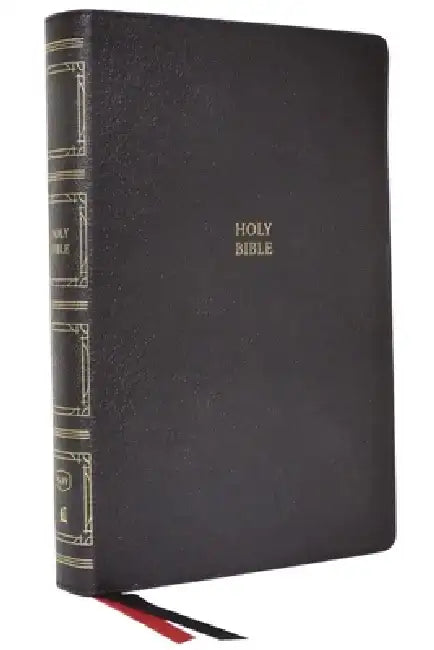 Kjv, Paragraph-Style Large Print Thinline Bible, Genuine Leather, Black, Red Letter, Thumb Indexed, Comfort Print: Holy Bible, King James Version by Thomas Nelson