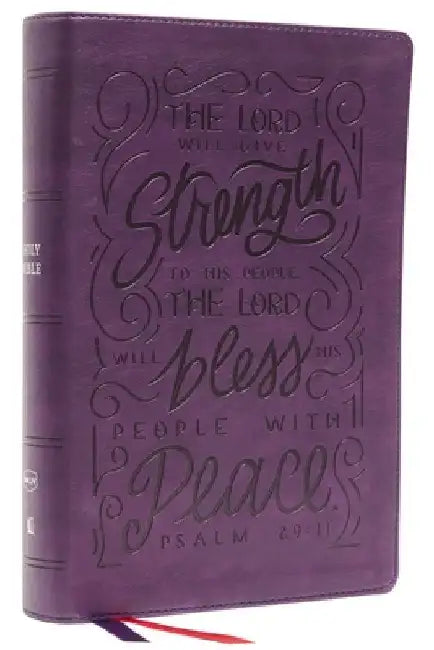 Nkjv, Giant Print Center-Column Reference Bible, Verse Art Cover Collection, Leathersoft, Purple, Thumb Indexed, Red Letter, Comfort Print: Holy Bible by Thomas Nelson