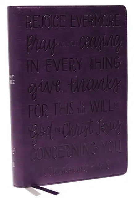 Kjv, Giant Print Center-Column Reference Bible, Verse Art Cover Collection, Leathersoft, Purple, Red Letter, Thumb Indexed, Comfort Print: Holy Bible, by Thomas Nelson