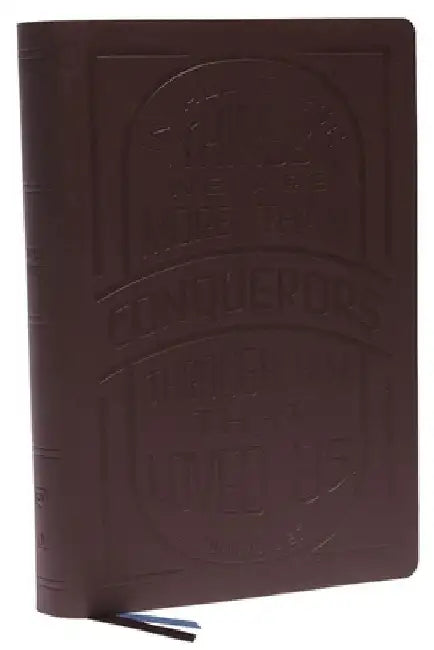 Kjv, Giant Print Center-Column Reference Bible, Verse Art Cover Collection, Genuine Leather, Brown, Red Letter, Thumb Indexed, Comfort Print: Holy Bib by Thomas Nelson