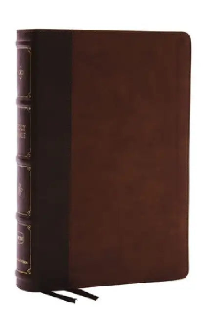 Nkjv, Large Print Thinline Reference Bible, Blue Letter, MacLaren Series, Leathersoft, Brown, Thumb Indexed, Comfort Print: Holy Bible, New King James by Thomas Nelson