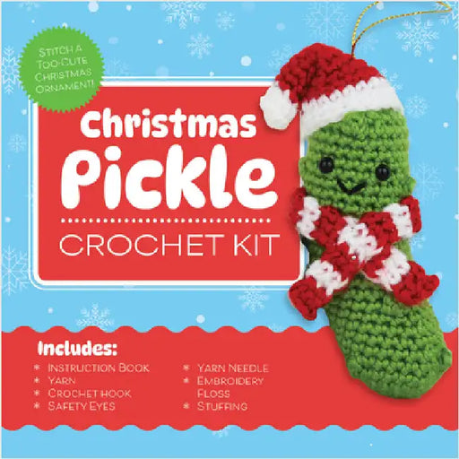 Christmas Pickle Crochet Kit: Stitch a Too-Cute Christmas Ornament! Includes: Instruction Book, Yarn, Crochet Hook, Safety Eyes, Yarn Needle, Embroidery Floss, Stuffing, Gold Cord by Editors of Chartwell Books