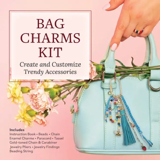 Bag Charms Kit: Create and Customize Trendy Accessories - Includes: Instruction Book, Beads, Chain, Enamel Charms, Paracord, Tassel, Gold-toned Chain & Carabiner, Jewelry Pliers, Jewelry Findings, Beading String by Editors of Chartwell Books