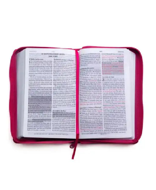 Santa Biblia de Promesas Reina Valera 1960 / Tamaño Manual / Letra Grande / Piel Especial Con Cierre / Fucsia // Spanish Promise Bible Rv60 / Handy Si by Editorial Unilit