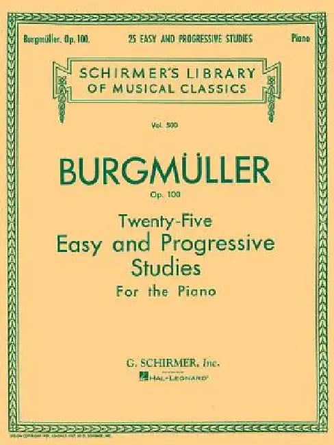Twenty-Five Easy and Progressive Studies for the Piano, Op. 100: Piano Solo by J. Friedrich Burgmuller