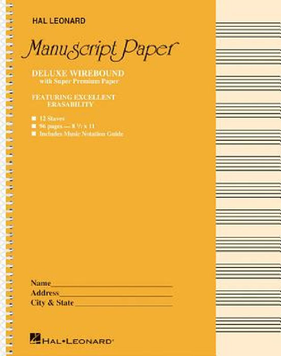 Deluxe Wirebound Super Premium Manuscript Paper (Gold Cover)