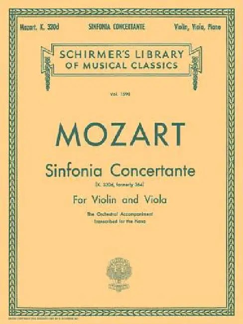 Sinfonia Concertante: Schirmer Library of Classics Volume 1590 Score and Parts by Wolfgang Amadeus Mozart