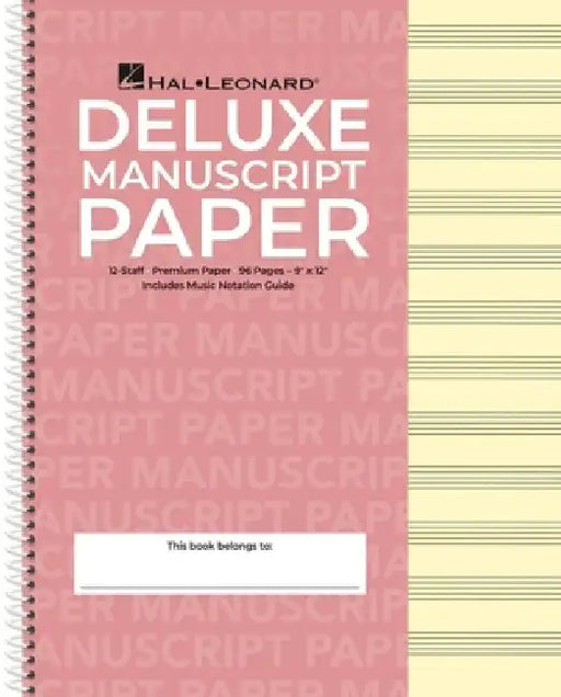 Deluxe Wirebound Premium Manuscript Paper (Pink Cover) by Hal Leonard Corp
