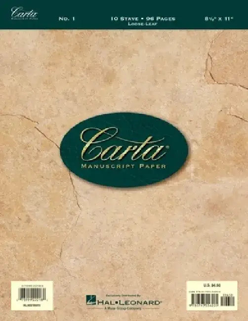 Carta Manuscript Paper No. 1 - Basic by Hal Leonard Corp