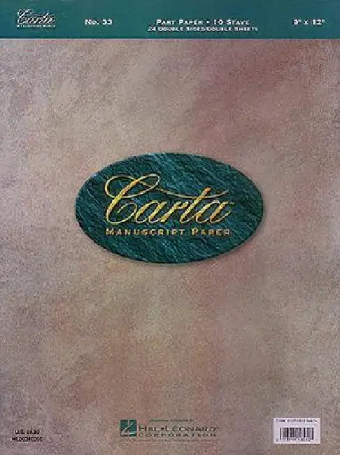 Carta Manuscript Paper No. 33 - Mid-Range by Hal Leonard Corp