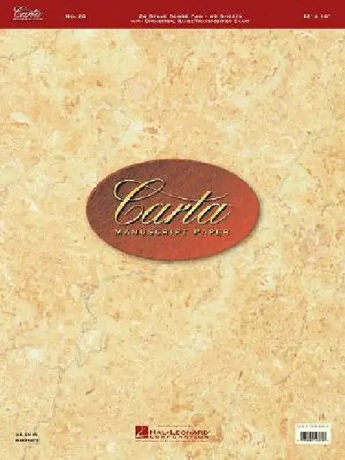 Carta Manuscript Paper No. 20 - Professional: Carta Score Paper by Hal Leonard Corp