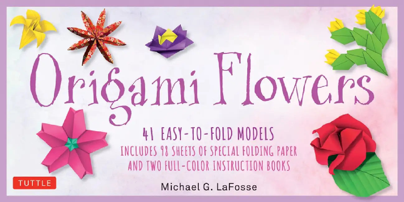 Origami Flowers Kit: 41 Easy-To-Fold Models - Includes 98 Sheets of Special Origami Paper (Kit with Two Origami Books of 41 Projects) Great by Michael G. Lafosse