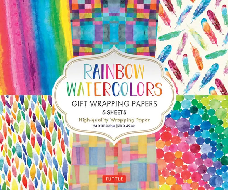 Rainbow Patterns Gift Wrapping Papers 6 Sheets: 6 Sheets of High-Quality 24 X 18 Inch Wrapping Paper