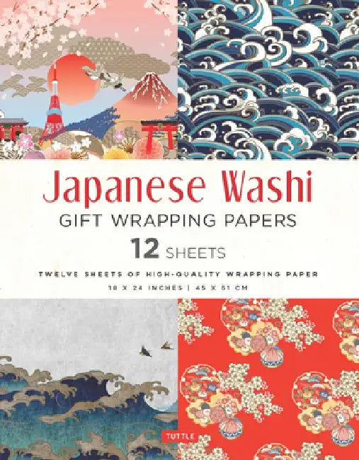Japanese Washi Gift Wrapping Papers - 12 Sheets: 18 X 24 Inch (45 X 61 CM) Wrapping Paper by Tuttle Studio