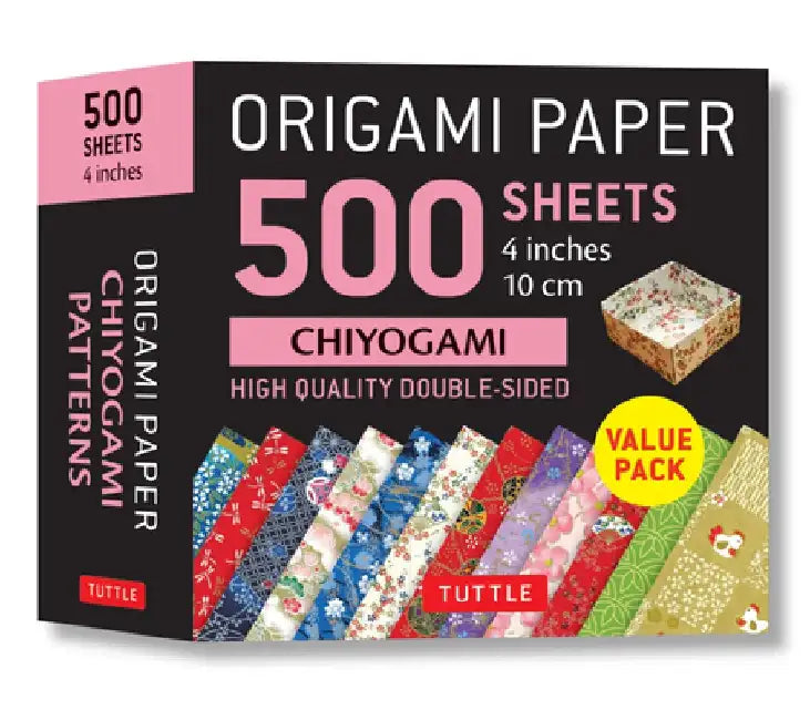 Origami Paper 500 Sheets Chiyogami Patterns 4" (10 CM): High-Quality Double-Sided Origami Sheets Printed with 12 Different Patterns