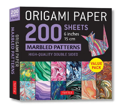 Origami Paper 200 Sheets Marbled Patterns 6 (15 CM): Tuttle Origami Paper: High-Quality Double Side 