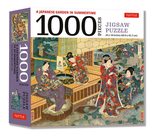 Japanese Garden in Summer Jigsaw Puzzle - 1,000 Pieces: A Scene from the Tale of Genji, Woodblock P by Tuttle Publishing